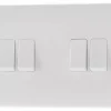 British General 800 Series 10AX 4-Gang 2-Way Light Switch White