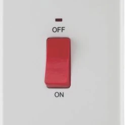 British General 45A 1-Gang DP Cooker Switch White With LED