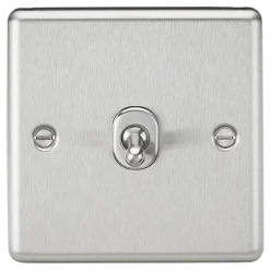 Knightsbridge CLTOG1BC 10AX 1-Gang 2-Way Light Switch Brushed Chrome