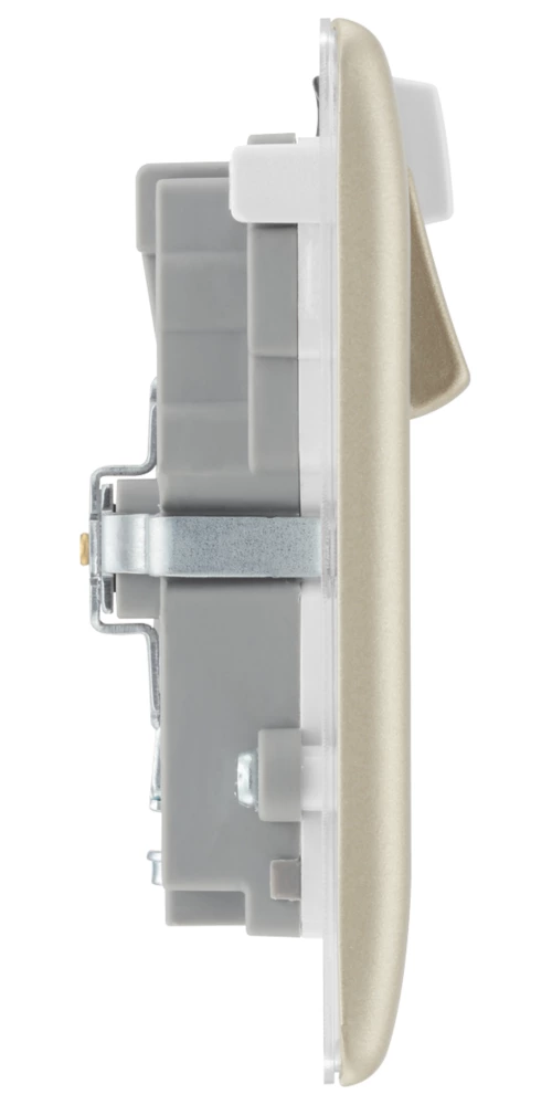 British General Nexus Metal 13A 2-Gang SP Switched Double Socket With WiFi Extender + 2.1A 1-Outlet Type A USB Charger Pearl Nickel With White Inserts - Image 7