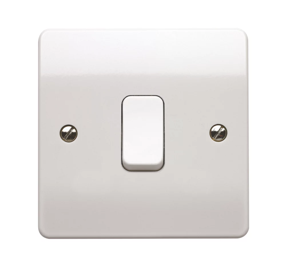 MK Logic Plus 10AX 1-Gang 1-Way Light Switch White - Image 2