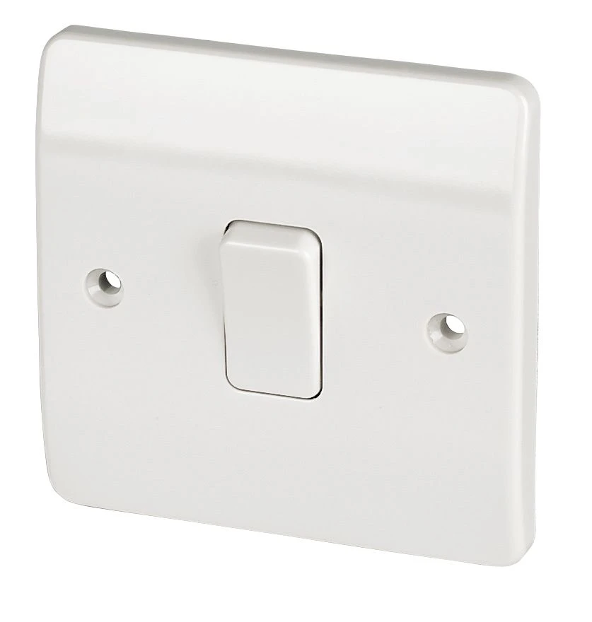 MK Logic Plus 10AX 1-Gang 1-Way Light Switch White