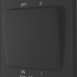British General Evolve 10A 1-Gang 3-Pole Fan Isolator Switch Matt Black With Black Inserts