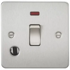 Knightsbridge FP8341FBC 20A 1-Gang DP Control Switch & Flex Outlet Brushed Chrome With LED