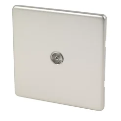 Varilight 1-Gang Coaxial TV Socket Satin Chrome
