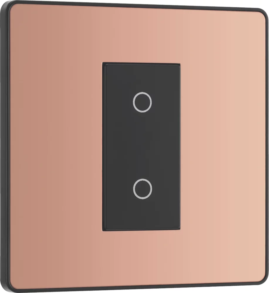 British General Evolve 1-Gang 2-Way LED Single Secondary Trailing Edge Touch Dimmer Switch Copper With Black Inserts - Image 2