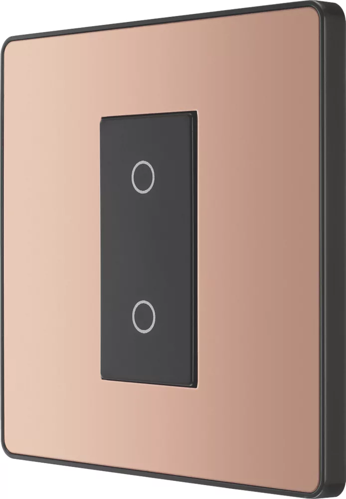 British General Evolve 1-Gang 2-Way LED Single Secondary Trailing Edge Touch Dimmer Switch Copper With Black Inserts