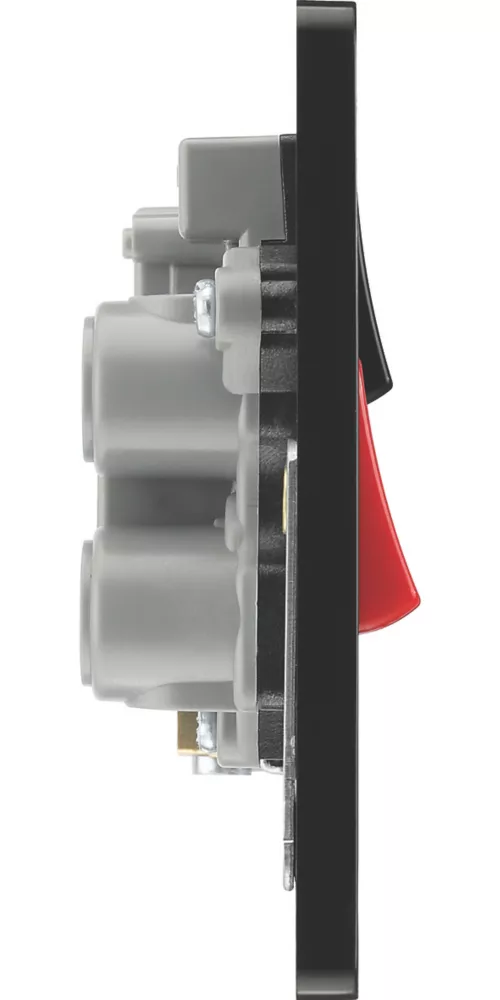 British General Evolve 45A 2-Gang 2-Pole Cooker Switch & 13A DP Switched Socket Grey With LED With Black Inserts - Image 6