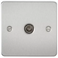 Knightsbridge FP0100BC 1-Gang Coaxial TV Socket Brushed Chrome