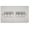 Knightsbridge FP4200BC 10AX 6-Gang 2-Way Light Switch Brushed Chrome