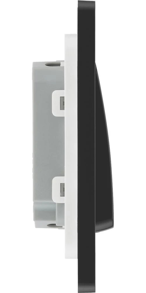 British General Evolve 20 A 16AX 2-Gang 2-Way Wide Rocker Light Switch Black With Black Inserts - Image 6