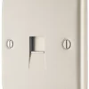 British General Nexus Metal Master Telephone Socket Pearl Nickel With Colour-Matched Inserts