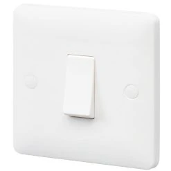 MK Base 10AX 1-Gang 1-Way Light Switch White
