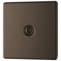 LAP 1-Gang Coaxial TV Socket Black Nickel