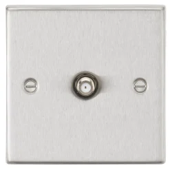 Knightsbridge CS015BC 1-Gang F-Type Satellite Socket Brushed Chrome