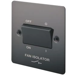 LAP 10A 1-Gang 3-Pole Fan Isolator Switch Black Nickel With Black Inserts