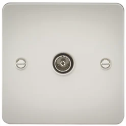 Knightsbridge FP0100PL 1-Gang Coaxial TV Socket Pearl