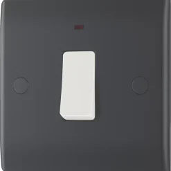 British General 20A 1-Gang DP Control Switch Graphite With LED