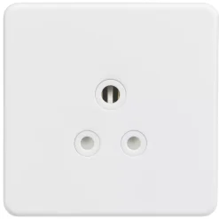Knightsbridge SF5AMW 5A 1-Gang Unswitched Socket Matt White With White Inserts