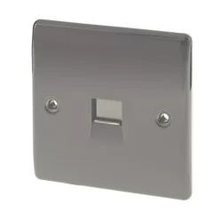 British General Nexus Metal Master Telephone Socket Black Nickel
