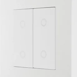 British General Evolve 2-Gang 2-Way LED Double Master Touch Trailing Edge Dimmer Switch Pearlescent White With White Inserts