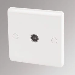 LAP 1-Gang Coaxial TV Socket White