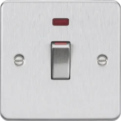 Knightsbridge FP81MNBC 45A 1-Gang DP Control Switch Brushed Chrome With LED