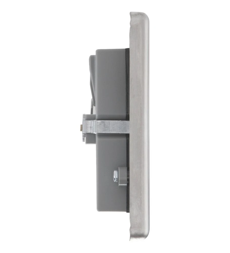 LAP 13A 2-Gang Unswitched Socket + 4.2A 4-Outlet Type A USB Charger Brushed Stainless Steel With Black Inserts - Image 7