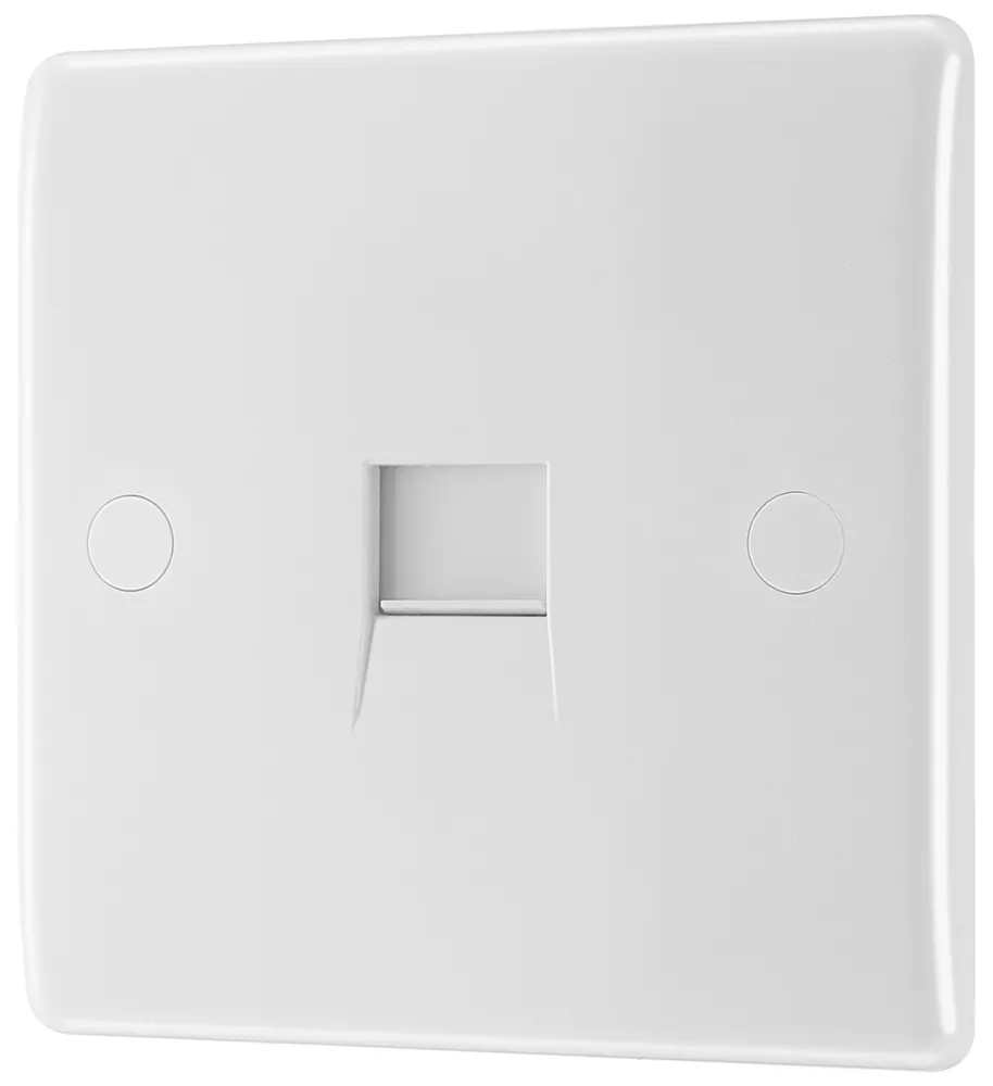 British General 800 Series Slave Telephone Socket White With White Inserts