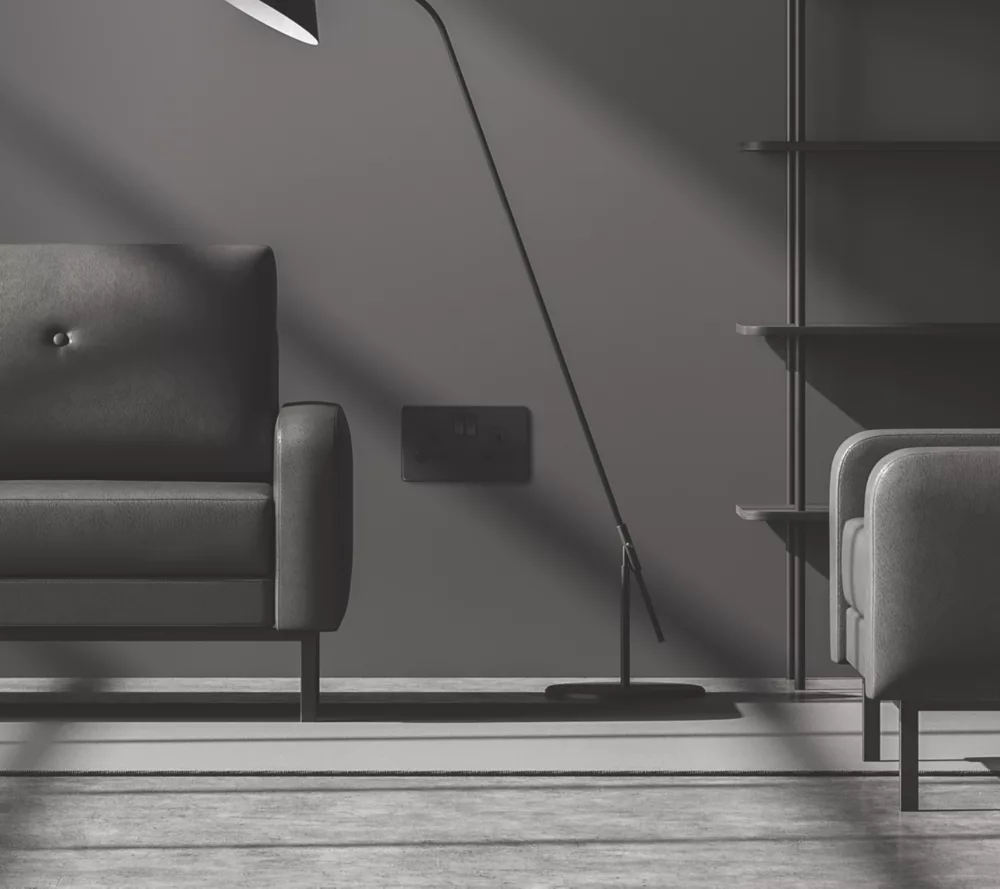 Knightsbridge SFR9000MBB 13A 2-Gang DP Switched Double Socket Matt Black With Black Inserts - Image 2