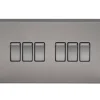 Knightsbridge SF4200BN 10AX 6-Gang 2-Way Light Switch Black Nickel