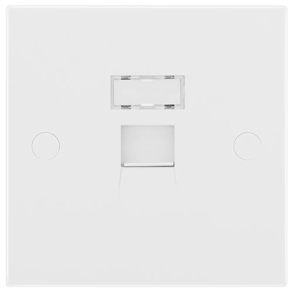 British General 900 Series RJ45 Ethernet Socket White With White Inserts - Image 2