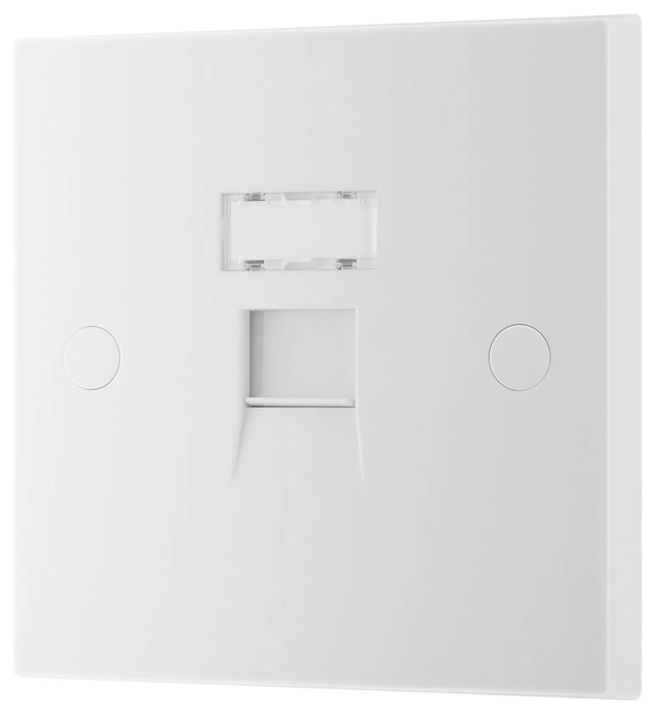 British General 900 Series RJ45 Ethernet Socket White With White Inserts