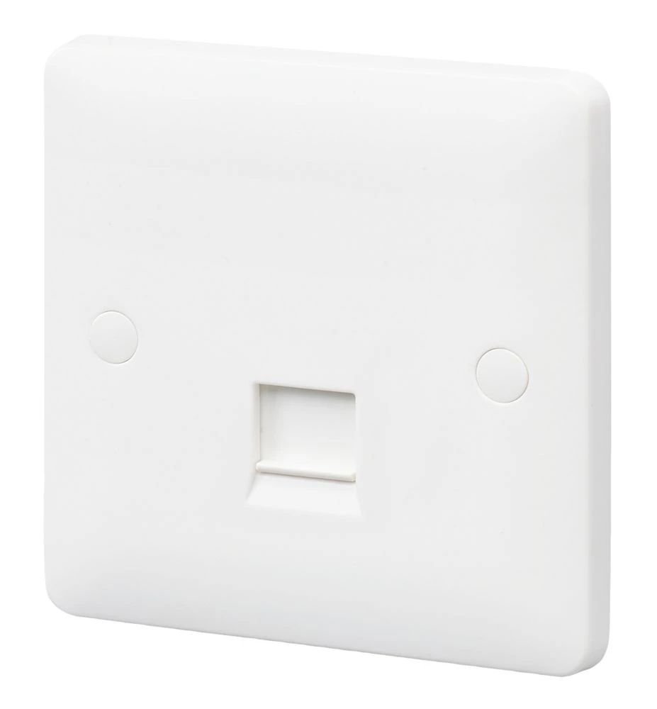 MK Base RJ45 Ethernet Socket White With White Inserts