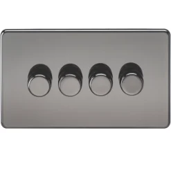 Knightsbridge SF2184BN 4-Gang 2-Way LED Dimmer Switch Black Nickel