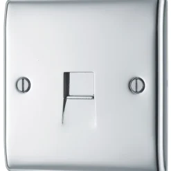 British General Nexus Metal Master Telephone Socket Polished Chrome
