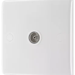 British General 800 Series 1-Gang Isolated Coaxial TV Socket White