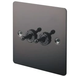LAP 10AX 2-Gang 2-Way Toggle Switch Black Nickel