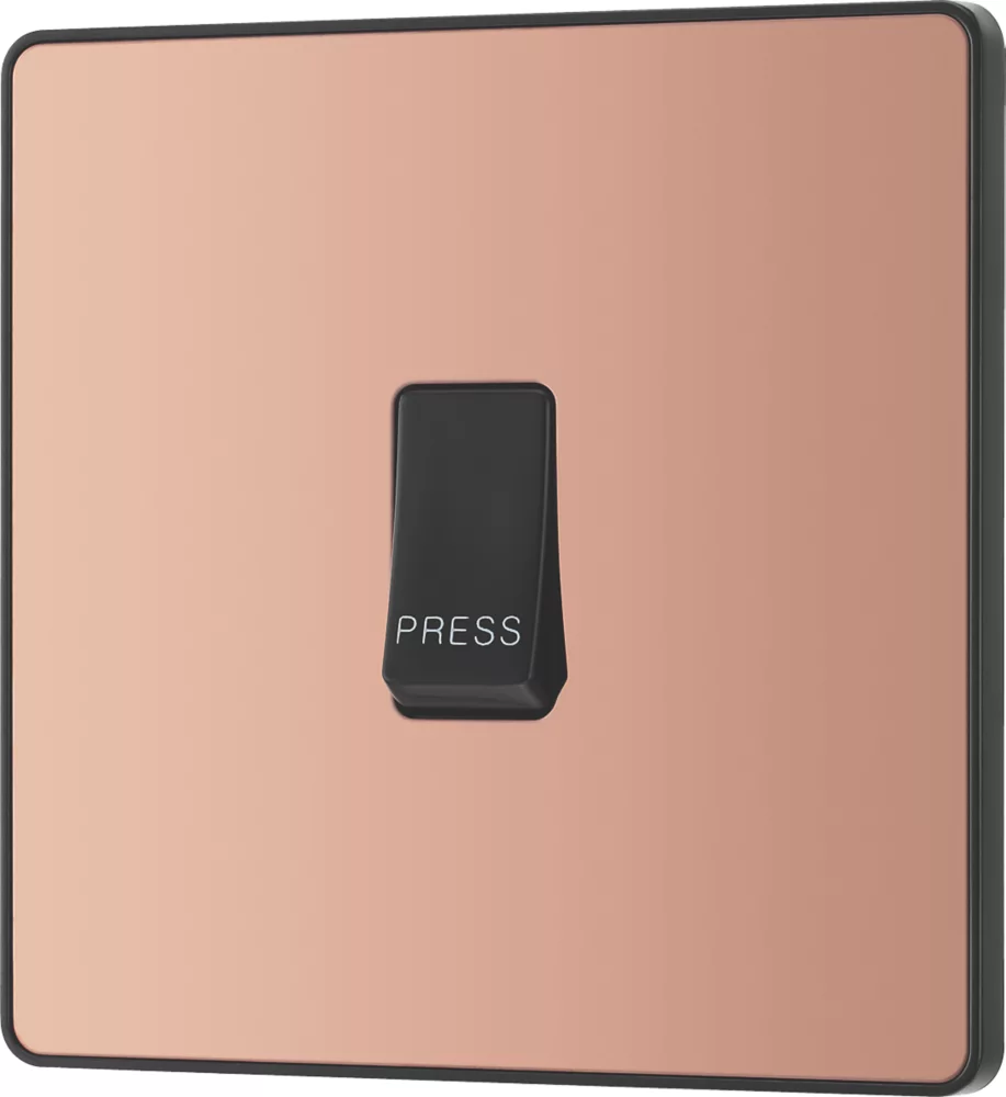 British General Evolve 10A 1-Gang 1-Way Bell Push Switch Copper With Black Inserts - Image 4