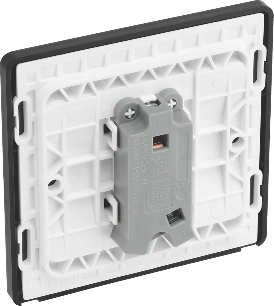 British General Evolve 10A 1-Gang 1-Way Bell Push Switch Copper With Black Inserts - Image 5