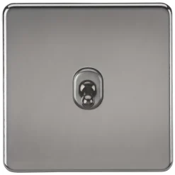 Knightsbridge SF12TOGBN 10AX 1-Gang Intermediate Switch Black Nickel With Colour-Matched Inserts