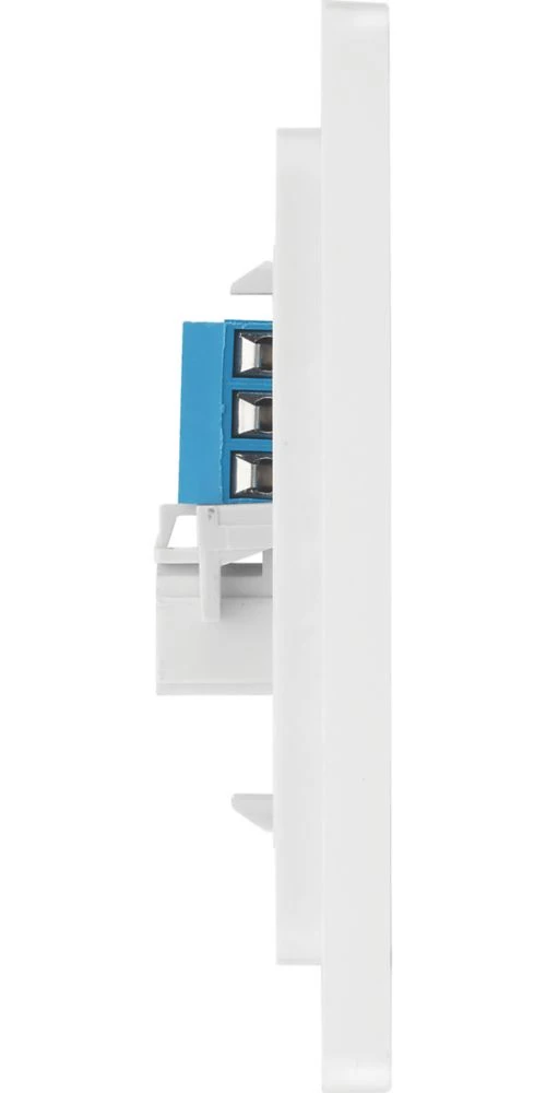 British General Evolve Slave Telephone Socket Brushed Steel With White Inserts - Image 6