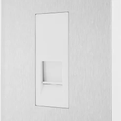 British General Evolve Slave Telephone Socket Brushed Steel With White Inserts