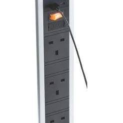 Knightsbridge SK9909BN 13A 3-Gang SP Switched Pop-up Socket + 4.0A 2-Outlet Type A & C USB Charger Black Nickel