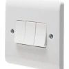 Crabtree Instinct 10AX 3-Gang 2-Way Light Switch White