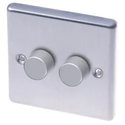 LAP 2-Gang 2-Way LED Dimmer Switch Brushed Stainless Steel