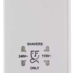 British General 800 Series 1-Gang Dual Voltage Shaver Socket 115 / 240V White