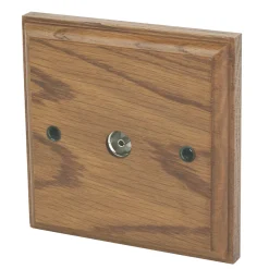 Varilight 1-Gang Coaxial TV Socket Medium Oak