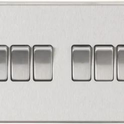 Knightsbridge CS42BC 10AX 6-Gang 2-Way Light Switch Brushed Chrome