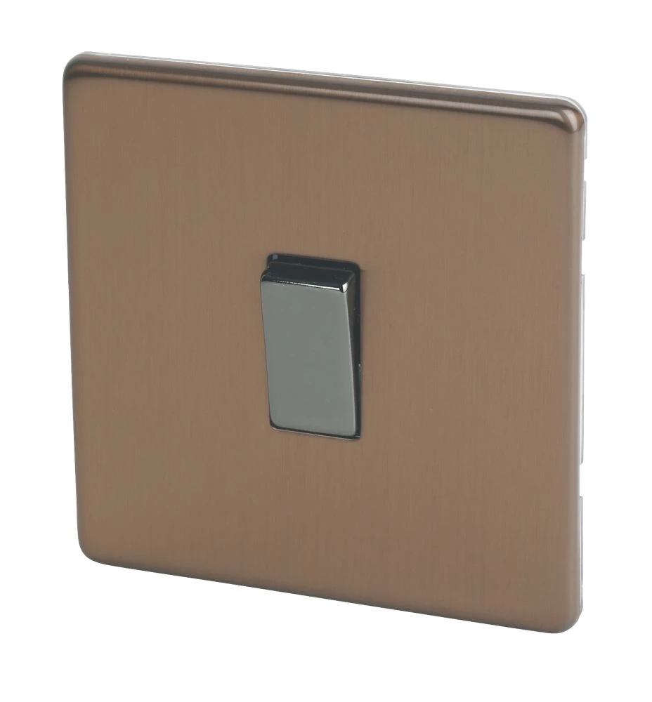 Varilight 10AX 1-Gang 2-Way Light Switch Brushed Bronze